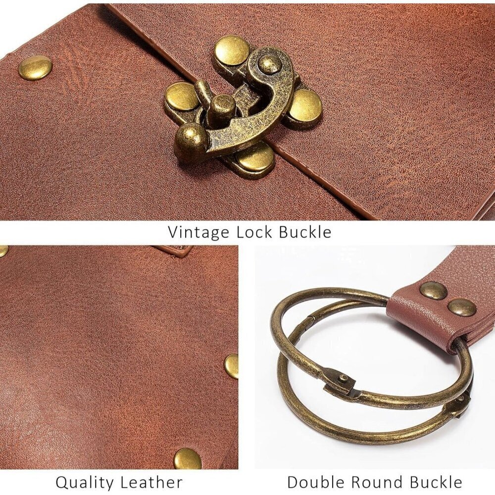 Brown 3Bottle-New Leather Belt Pouch Waist Bag Medieval Phone Holder GearFX - Picture 5 of 9
